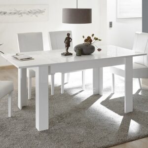 Ardent Extendable Dining Table Rectangular In White High Gloss