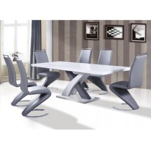 Axara Large Extending Grey Dining Table 8 Summer Grey Chairs