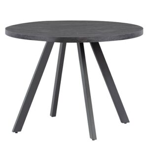 Paley Round 107cm Wooden Dining Table In Dark Grey