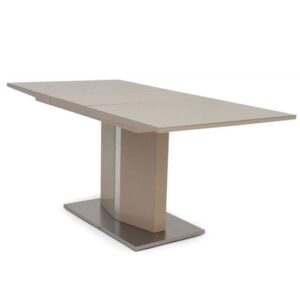 Speke Glass Extending Dining Table With Cream High Gloss