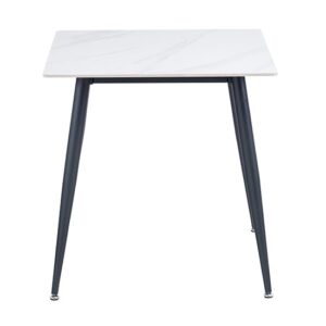 Luna Sintered Stone Dining Table Square In White Snow