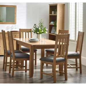 Malibu Extending Dining Table In Oak With 6 Chairs