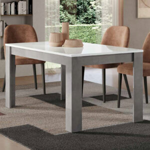 Gilon High Gloss Dining Table 160cm In White And Grey