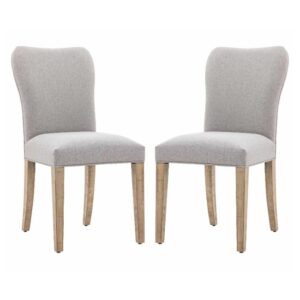 Valletta Natural Fabric Dining Chairs In Pair