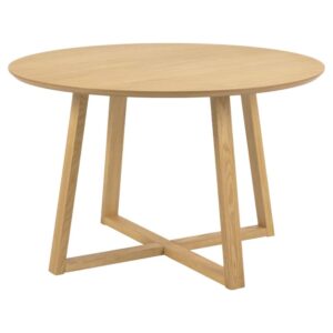 Malang Wooden Round Dining Table In Oak