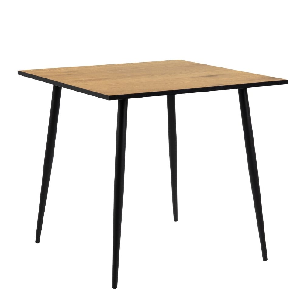 Square Table Las Warren Wooden Dining Table Square With Black Legs In Oak ...