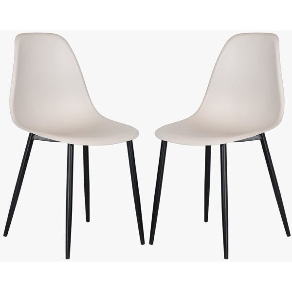 Arta Curve Calico Plastic Dining Chairs In Pair