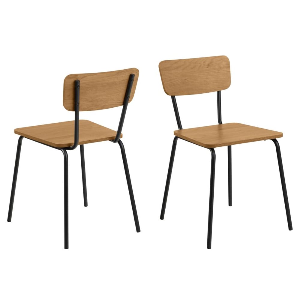 Petros Wild Oak Wooden Dining Chairs In Pair