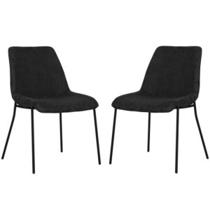 Coquitlam Black Velvet Dining Chairs – Pair