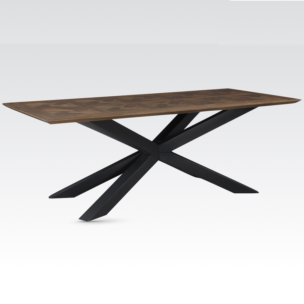 Narva Large Parquet Wooden Dining Table In Walnut