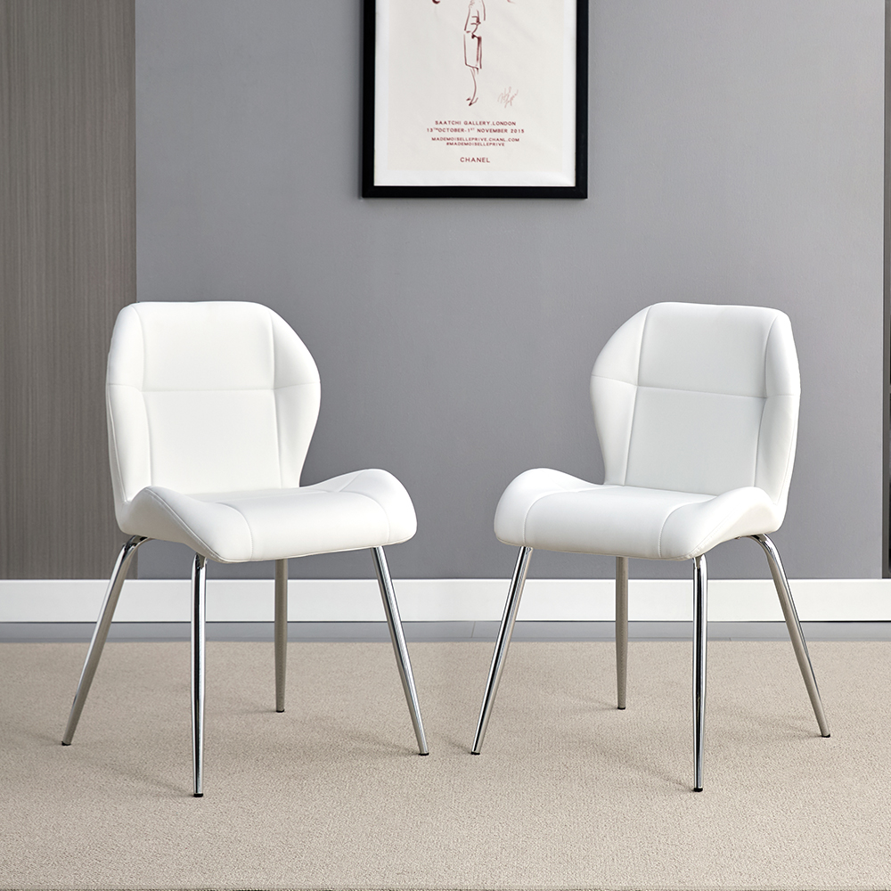 Aztec Brown PU Leather Dining Chairs With Oak Frame In Pair ...