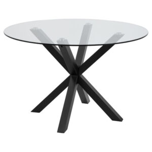 Hyeres Clear Glass Top Dining Table With Black Legs