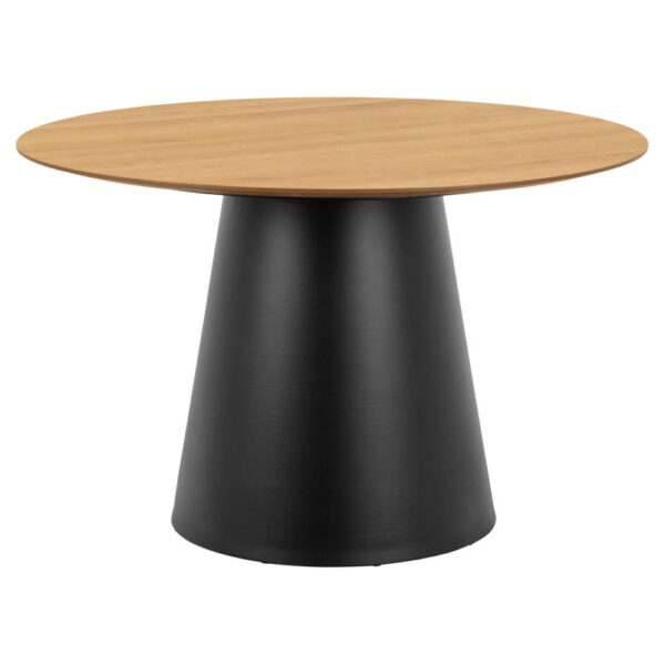 Stanford Wooden Dining Table With Black Base In Matt Oak