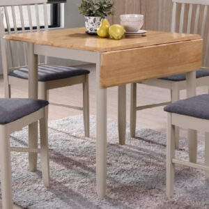 Alcor Wooden Square Drop Leaf Dining Table In Oak And Grey