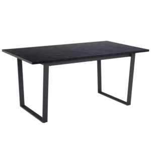 Altoona Wooden Rectangular Dining Table In Black Marble Effect