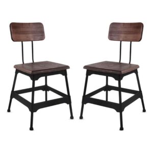 Delzano Small Ash Wood Bar Chair in Pair