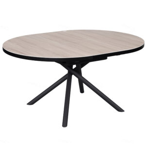 Denton Ceramic Marble Extending Dining Table In Oak