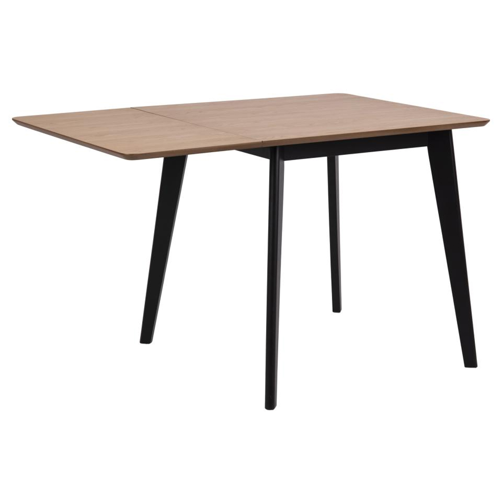 Reims Wooden Extending Dining Table In Oak And Matt Black
